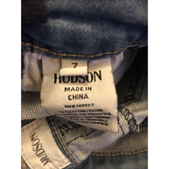 Hudson Girls Designer Blue Jean Shorts Cuffed Stretch Size 7 Casual - Adjustable - Picture 6 of 9